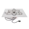 The Outdoor Plus 16.5 x 16.5 Square Flat Pan & 12 Lotus Stainless Steel Burner - Plug & Play Electronic Ignition OPT-FSLB16E110